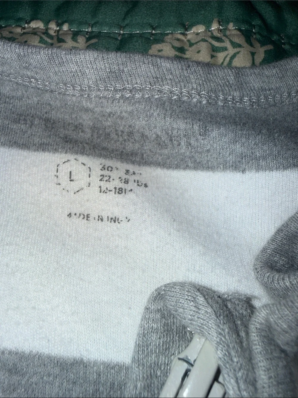 Burt’s Bees Gray & White Stripe Kids Pajama Sleep Sack .5tog